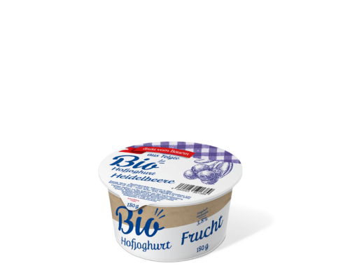 Frischer Bio Hofjoghurt / Frucht: Heidelbeere / Fettgehalt mindestens 3,8 % / 180 g