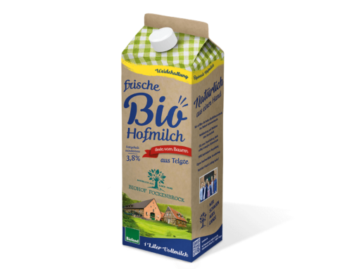 Frische Bio Hofmilch / Fettgehalt mindestens 3,8 % / 1 und 0,5 Liter